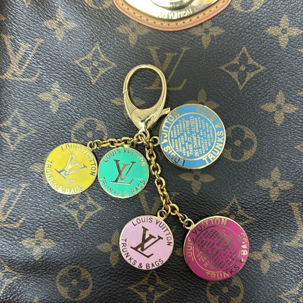 Louis Vuitton multi-color bag charm with gold